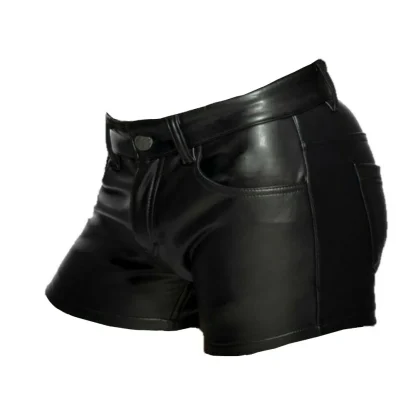 Sleek Black Casual Men's Hotpants - Image 2