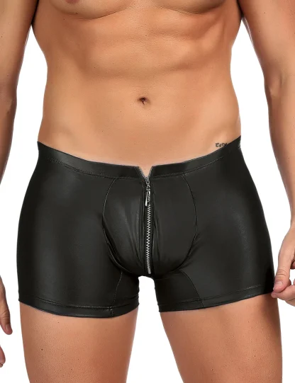 Black Zippered Crotch Brief
