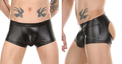Black Buttocks Cutout Boxer Shorts - Image 4