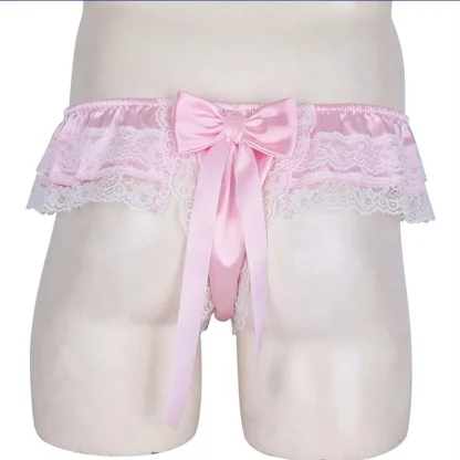 Chic Lace Ruffle Trim Thongs - Image 4
