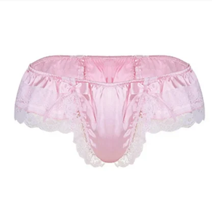 Chic Lace Ruffle Trim Thongs - Image 5