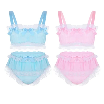 Cute Ruffled Lace Trim Lingerie Set - Image 6