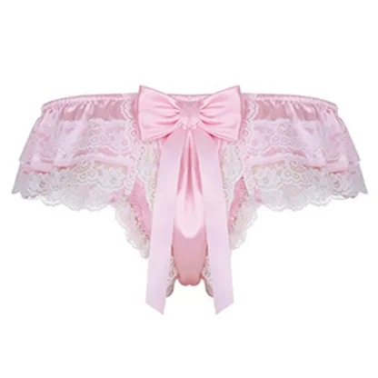 Chic Lace Ruffle Trim Thongs - Image 6