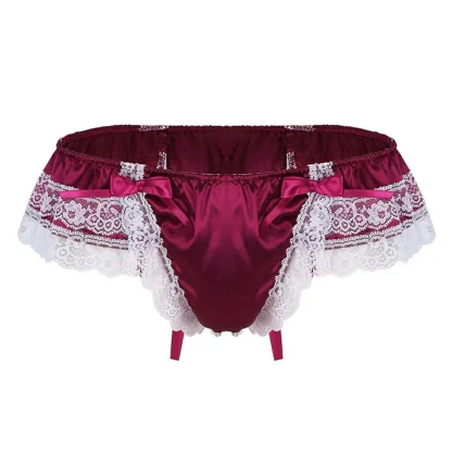 Chic Lace Ruffle Trim Thongs - Image 7