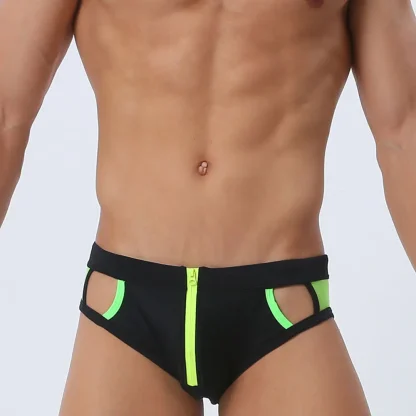 Zip Front Cutout Swim Brief
