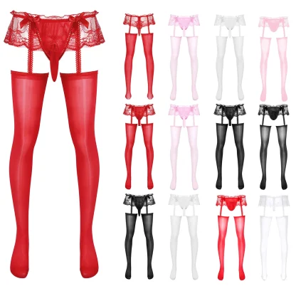 Sheer Skirted Thong Garter Set - Image 7