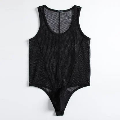 Men's Mesh Transparent Bodysuit - Image 3