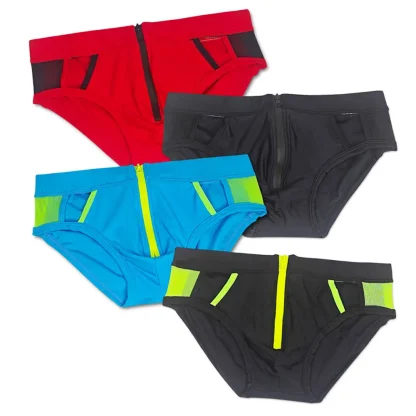 Zip Front Cutout Swim Brief - Image 6