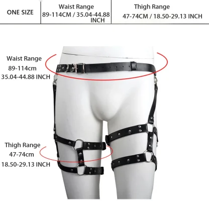 Adjustable Belt Black Leg Harness - Image 7