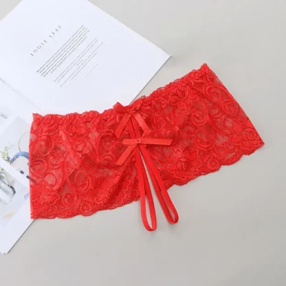 See-through Lace Open Crotch Brief - Image 6