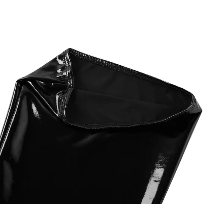 Glossy Black Thigh High Stocking - Image 4