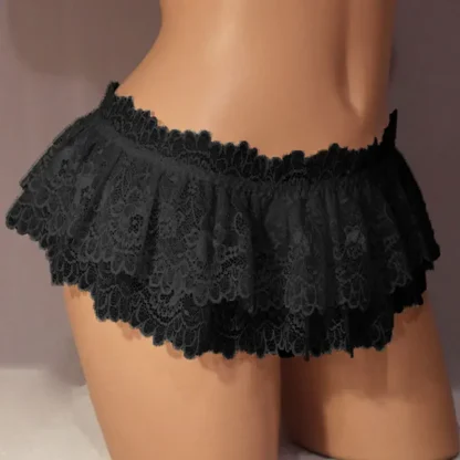 Sexy Tiered Lace Skirted Thongs - Image 5