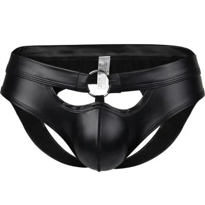 Front Ring Decor Black Jockstrap - Image 2