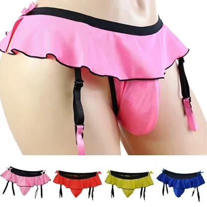 Skirted Ruffle Suspender Thong - Image 7