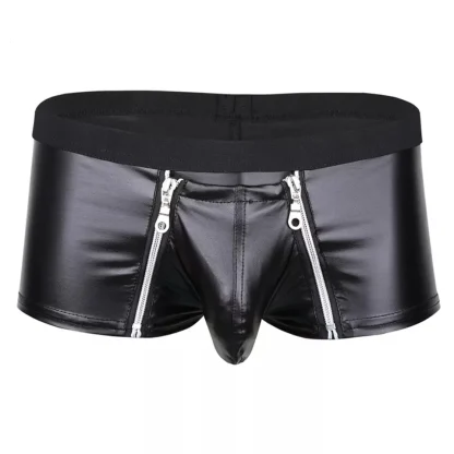 Zippered Crotch Black Boxer Brief
