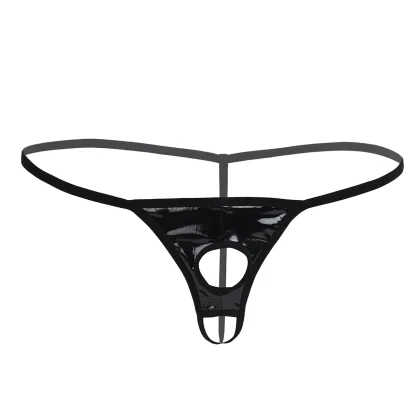 Open Crotch Sleek Black G-string