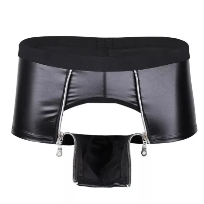 Zippered Crotch Black Boxer Brief - Image 2