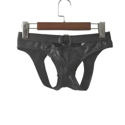 Front Ring Decor Black Jockstrap - Image 5
