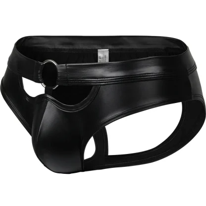 Front Ring Decor Black Jockstrap