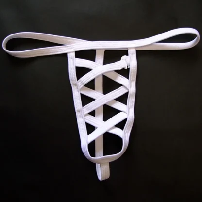 Strappy Elastic Hollow Out G-string - Image 5