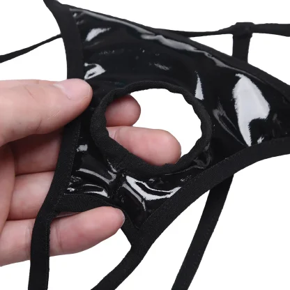 Open Crotch Sleek Black G-string - Image 5