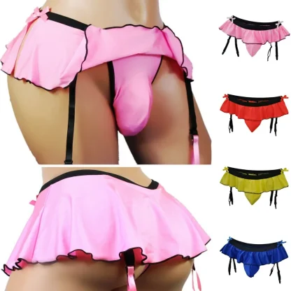 Skirted Ruffle Suspender Thong - Image 8