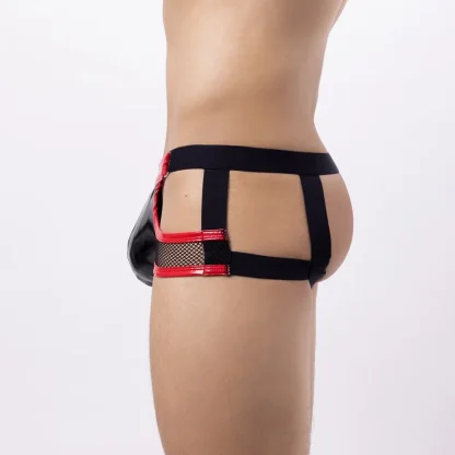 Faux Leather Cutout Jockstrap - Image 9