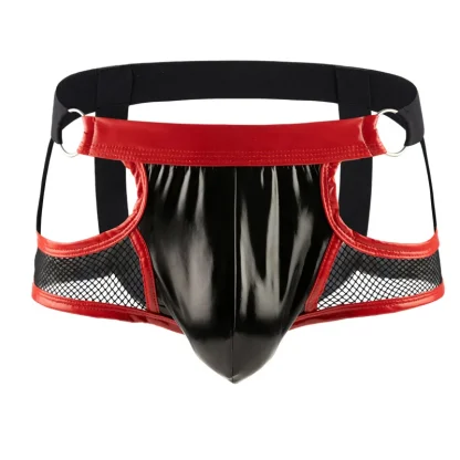Faux Leather Cutout Jockstrap
