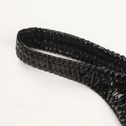 Sleek Black Shiny Crotchless Thong - Image 5