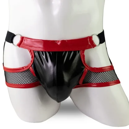 Faux Leather Cutout Jockstrap - Image 3
