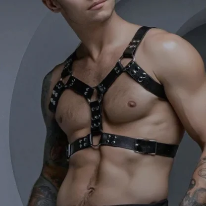 Black Adjustable Chest Harness - Image 3