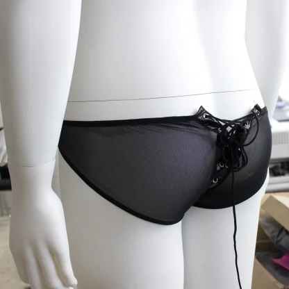 Lace-up Crotch High Cut Thong - Image 7
