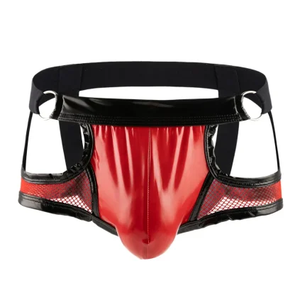 Faux Leather Cutout Jockstrap - Image 2