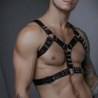 Black Adjustable Chest Harness - Image 4