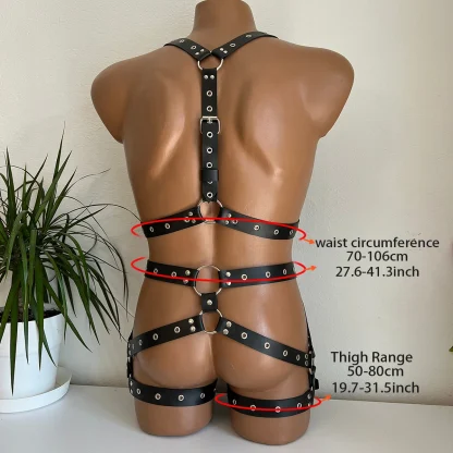 Black Adjustable Full Body Harness - Image 7