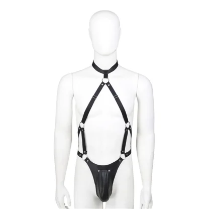 Black Halter Harness Bodysuit - Image 2
