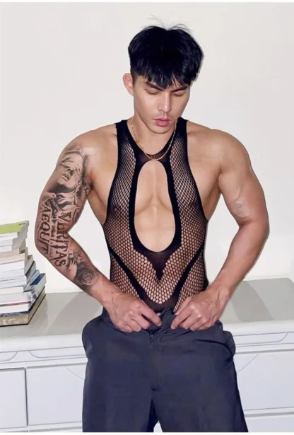 Fishnet Suspender Bodystocking - Image 4