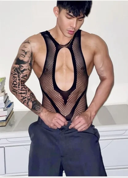 Fishnet Suspender Bodystocking - Image 3