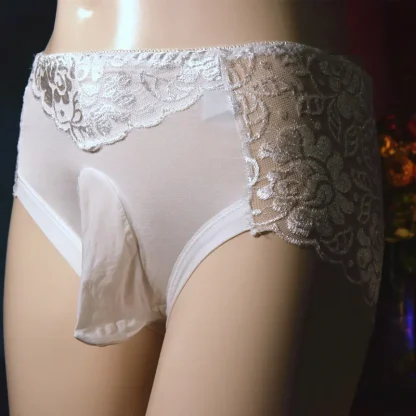 Glossy Lace Mid Waist Panty - Image 10