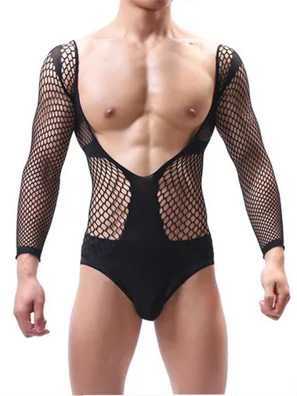 Long Sleeve Fishnet Bodysuit