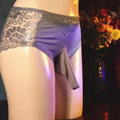 Glossy Lace Mid Waist Panty - Image 5