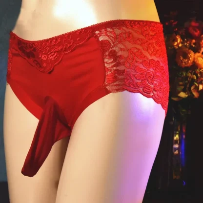 Glossy Lace Mid Waist Panty - Image 7