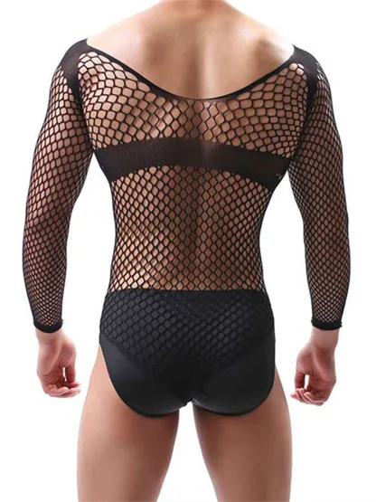 Long Sleeve Fishnet Bodysuit - Image 5