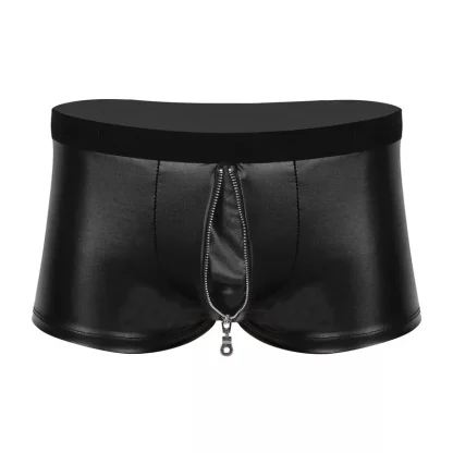 Zip Crotch Black Boxer Brief