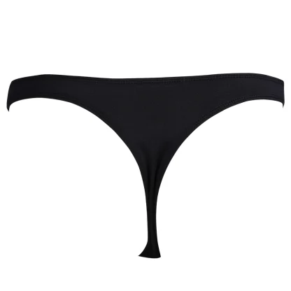Zippered Front Black Thong - Image 2