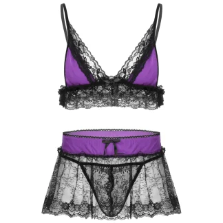 See-through Ruffled Lace Lingerie