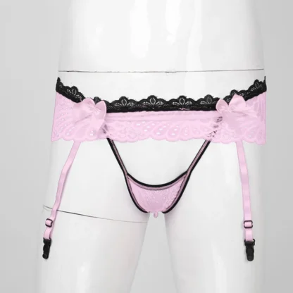 Skirted Lace Sexy Garter Thong - Image 8