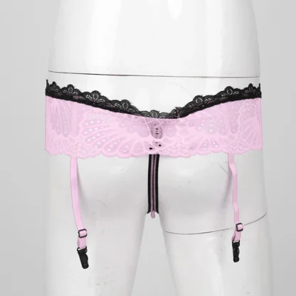 Skirted Lace Sexy Garter Thong - Image 9