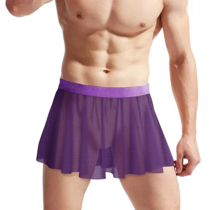 See-through Pleated Mini Skirt