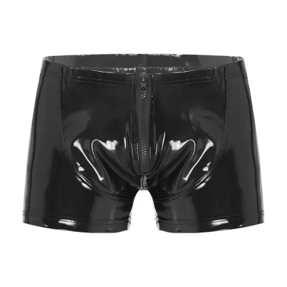 Zippered Crotch Glossy Boxer Brief